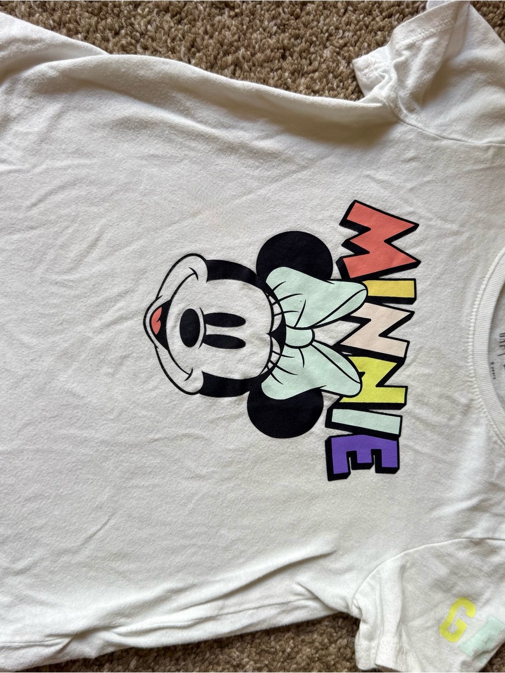 Disney Minnie Mouse White Graphic Tee with Denim Skirt - Picture 5 of 8